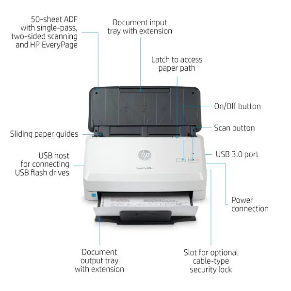 HP Scanjet Pro 3000 s4 Sheet-fed scanner 600 x 600 DPI A4 Black, White - Image 16