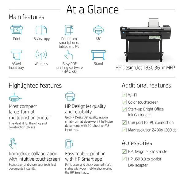 HP Designjet T830 24-in Multifunction Printer - Image 3