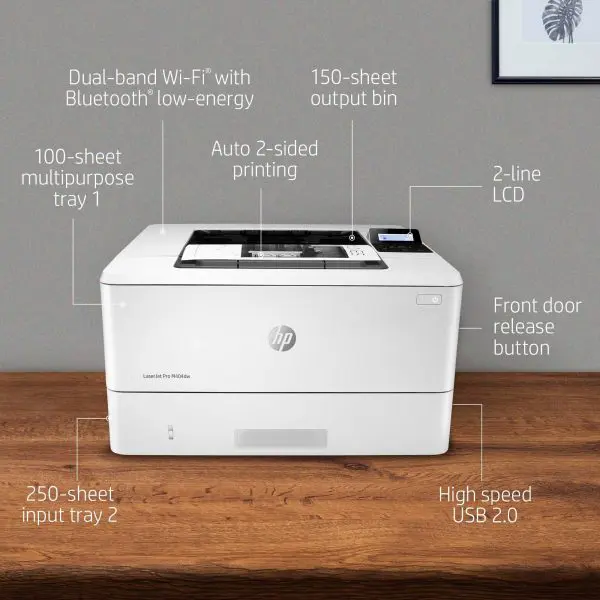 HP LaserJet Pro M404dn, Print, Fast first page out speeds; Compact Size; Energy Efficient; Strong Security - Image 2