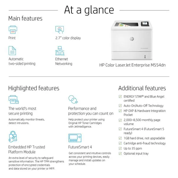 HP Color LaserJet Enterprise M554dn Printer - Image 7