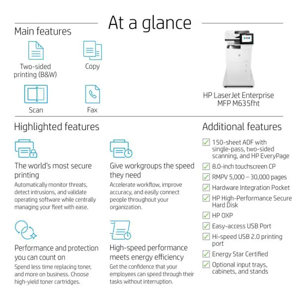 HP LaserJet Enterprise MFP M635fht - Image 8