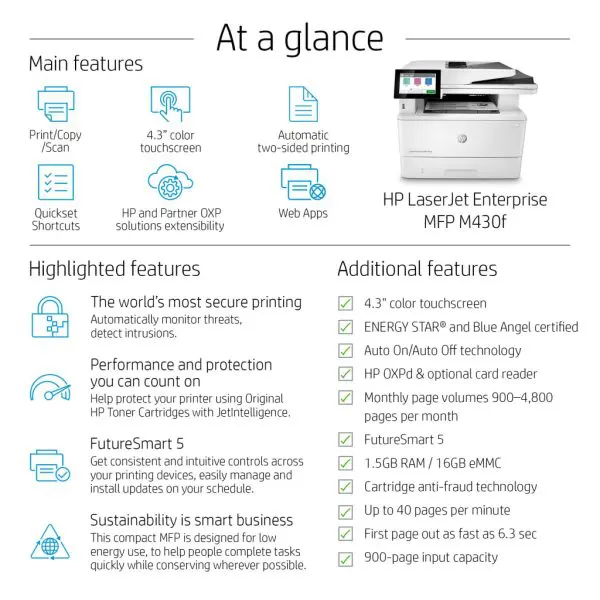 HP LaserJet Enterprise MFP M430f - Image 8