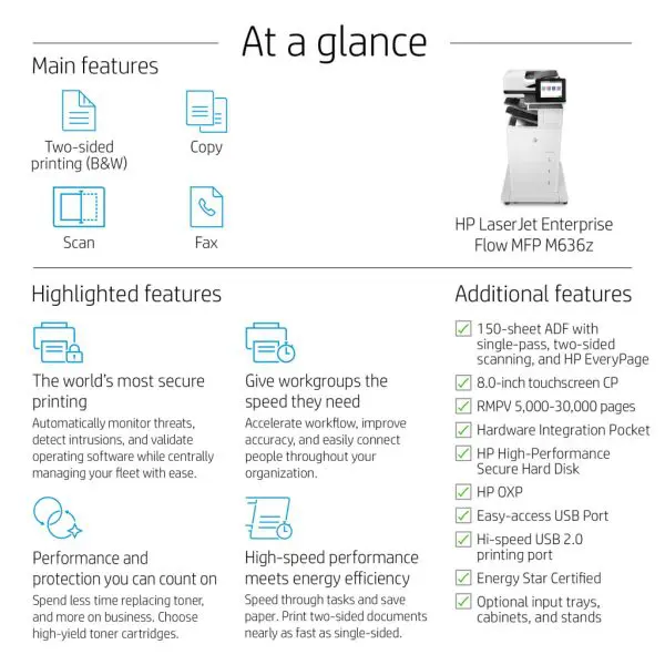 HP LaserJet Enterprise Flow MFP M636z - Image 9