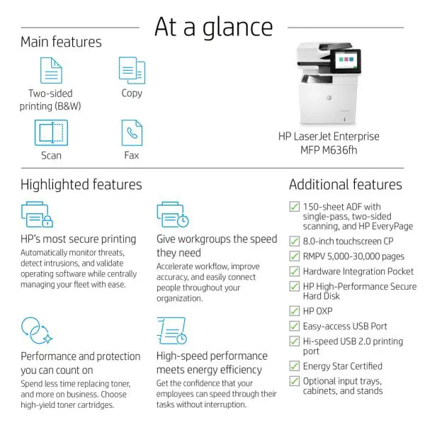 HP LaserJet Enterprise MFP M636fh - Image 12