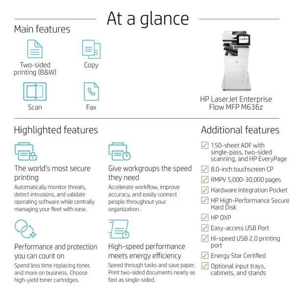 HP LaserJet Enterprise Flow MFP M636z - Image 17