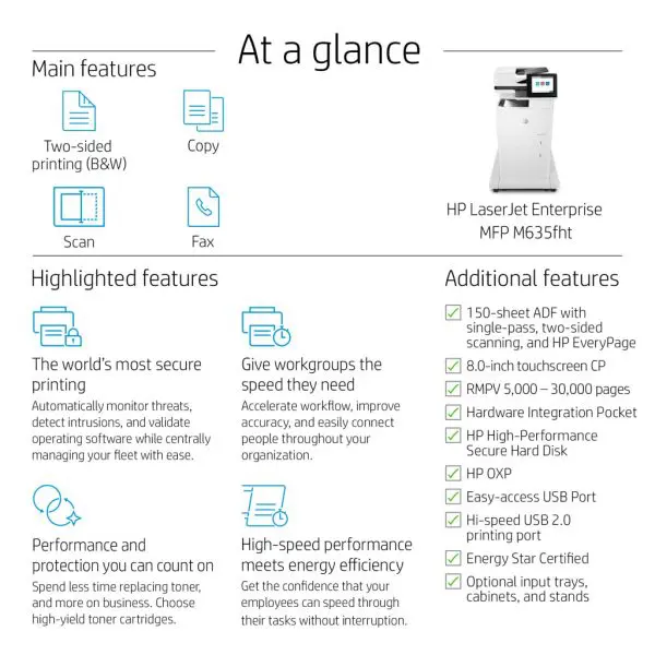 HP LaserJet Enterprise MFP M635fht - Image 10