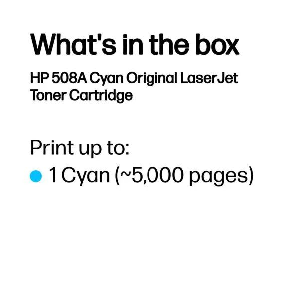 HP 508A Cyan Original LaserJet Toner Cartridge - Image 5