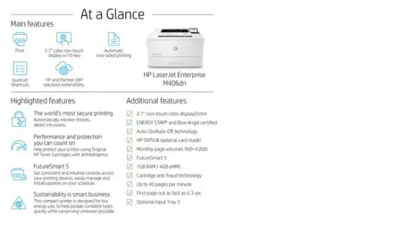 HP LaserJet Enterprise M406dn - Image 4