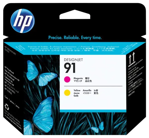 HP 91 Magenta and Yellow DesignJet Printhead