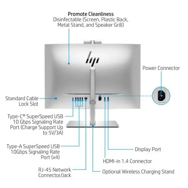 HP EliteOne 870 G9 Intel® Core™ i7 i7-13700 68.6 cm (27") 2560 x 1440 pixels Touchscreen All-in-One PC 16 GB DDR5-SD - Image 8