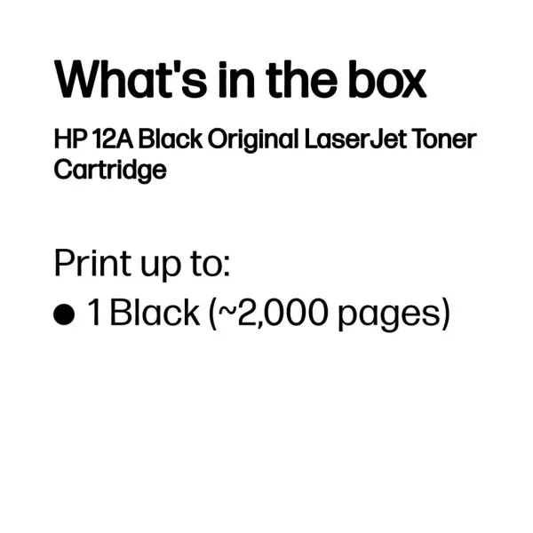 HP 12A Black Original LaserJet Toner Cartridge - Image 2