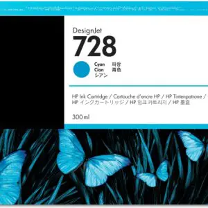 HP 728 300-ml Cyan DesignJet Ink Cartridge