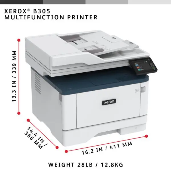 Xerox B305 A4 38ppm Wireless Duplex Copy/Print/Scan PS3 PCL5e/6 2 Trays 350 Sheets - Image 19