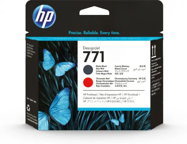 HP 771 Matte Black/Chromatic Red DesignJet Printhead print head Inkjet