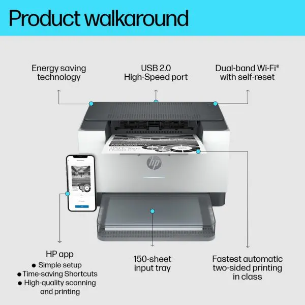 HP LaserJet M209dw Wireless Black and white Printer, Duplex - Image 10