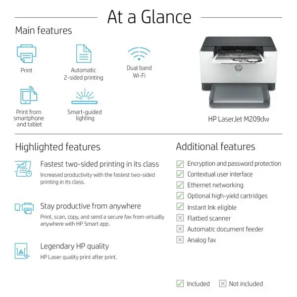 HP LaserJet M209dw Wireless Black and white Printer, Duplex - Image 17