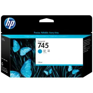 HP 745 130-ml DesignJet Cyan Ink Cartridge