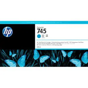 HP 745 300-ml DesignJet Cyan Ink Cartridge