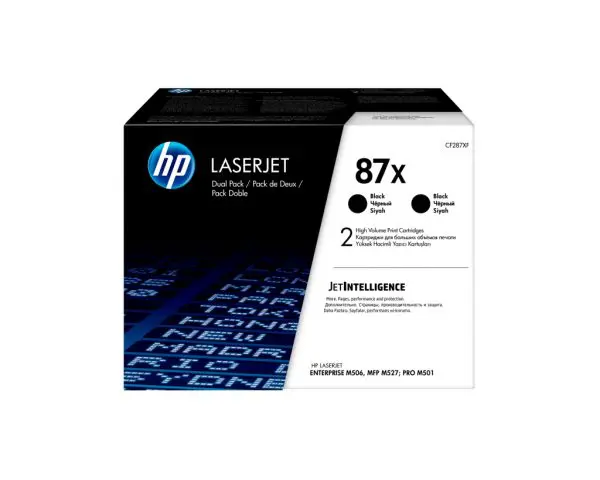 HP 87X 2-pack High Yield Black Original LaserJet Toner Cartridges