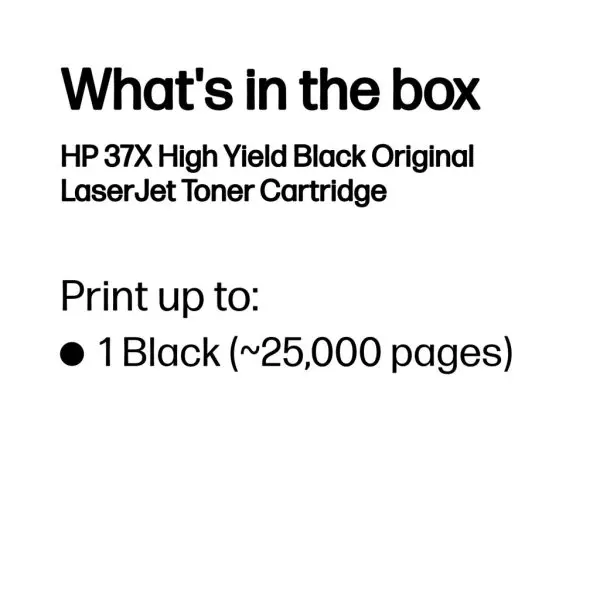 HP 37X High Yield Black Original LaserJet Toner Cartridge - Image 3