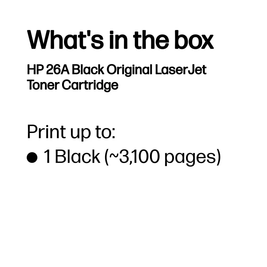 HP 26A Black Original LaserJet Toner Cartridge - Image 3