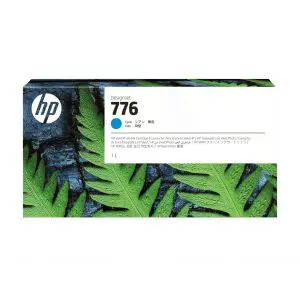 HP 776 1-liter Cyan Ink Cartridge