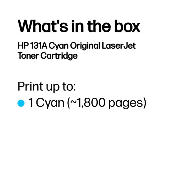 HP 131A Cyan Original LaserJet Toner Cartridge - Image 3