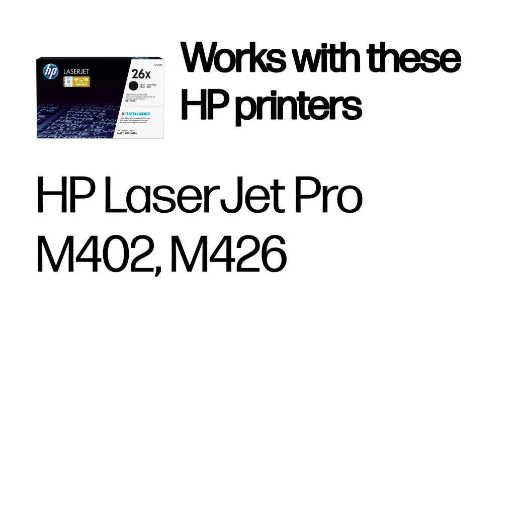 HP 26X High Yield Black Original LaserJet Toner Cartridge - Image 2